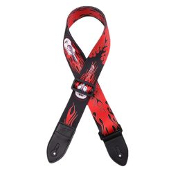 Correa de Guitarra con Cabeza de Muerte y Llamas de Sombra