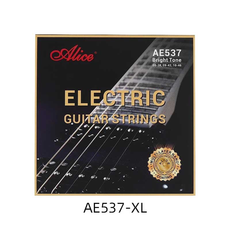 Cuerdas de Guitarra Eléctrica - Cuerdas de Concierto, Revestimiento Nano Multicapa, Cuerda de Color Latón de Estilo Único Extra Ligero