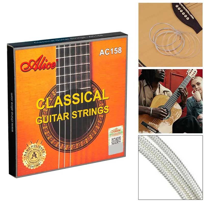 Detalles Cordes Guitare Classique Cordes de Concert - Nylon Cristal & Aigus en Carbono con Sonido Completo y Equilibrado, Cómodo al Tacto