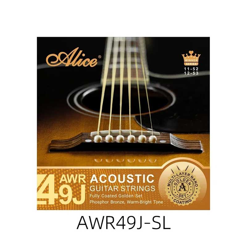 Súper Ligeras Cuerdas para Guitarra Acústica - Conjunto Completamente Chapado en Oro, Bronce Fosforoso