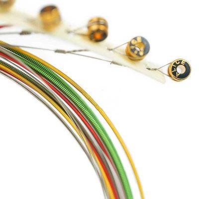 Vista detallada de Cuerdas de Guitarra Eléctrica - Cuerdas para Práctica y Presentación, Cuerdas Coloridas para Guitarra Eléctrica, Aspecto Brillante