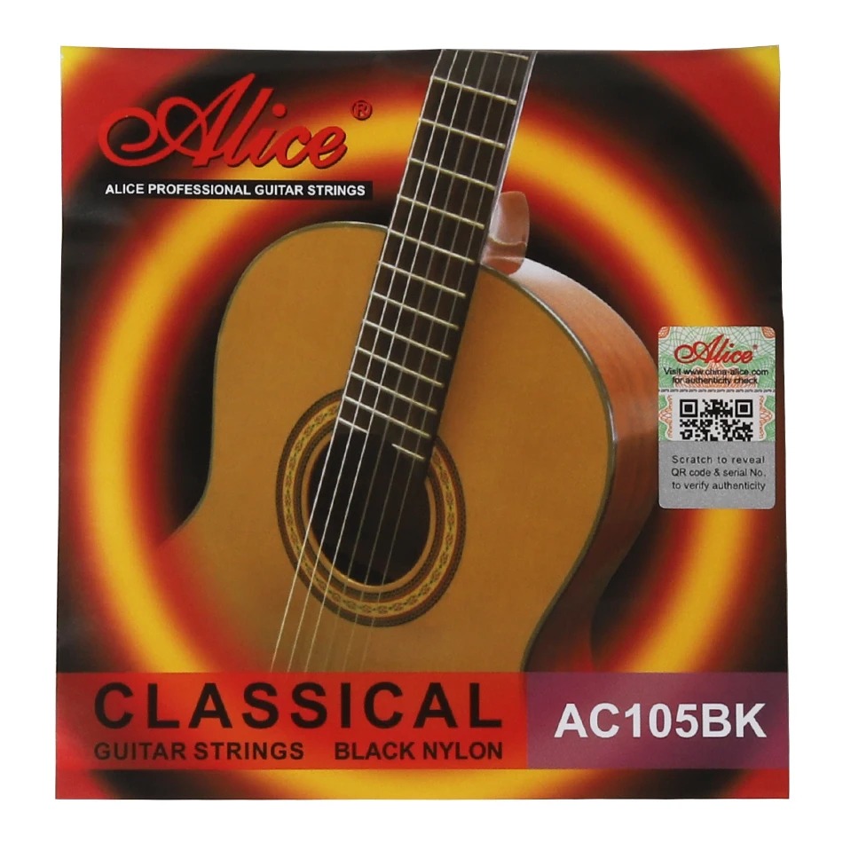 Cuerdas de Guitarra Clásica - Cuerdas Enrolladas de Color Negro + Cobre Plateado - para una Apariencia Única