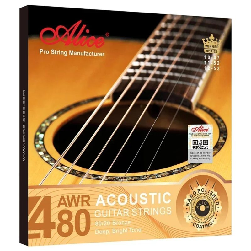 Cuerdas para Guitarra Acústica - Bronce 8020, Profundo, Sonido Claro, Revestimiento Pulido Nano