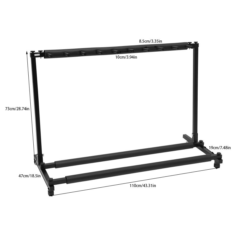 Dimensiones Soporte Multi-Guitarras 'Stage Master' - 3, 5 o 9 guitarras - capacidad 9 guitarras