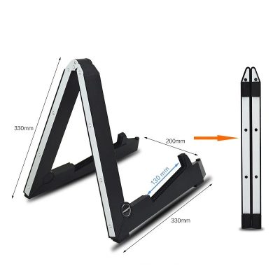 Dimensiones del Soporte Plegable para Guitarra, 2 modelos a elegir en aleación o ABS