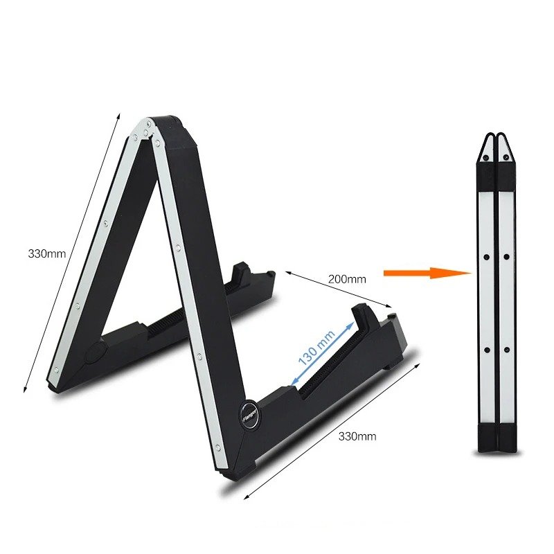 Dimensiones del Soporte Plegable para Guitarra, 2 modelos a elegir en aleación o ABS