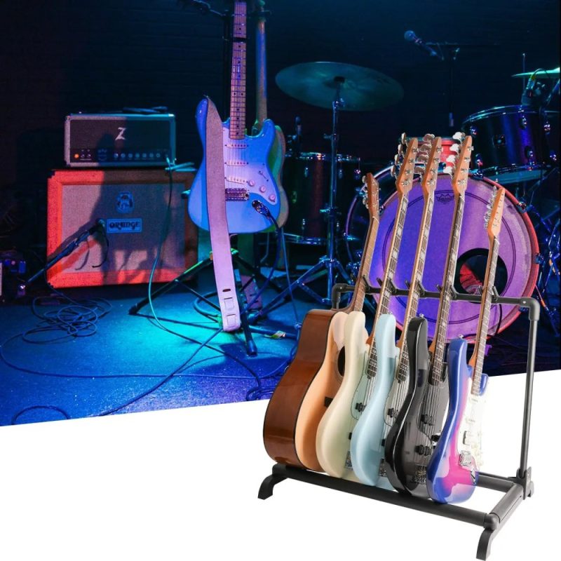 Soporte Plegable para Múltiples Guitarras - 3 Instrumentos Eléctricos y Acústicos