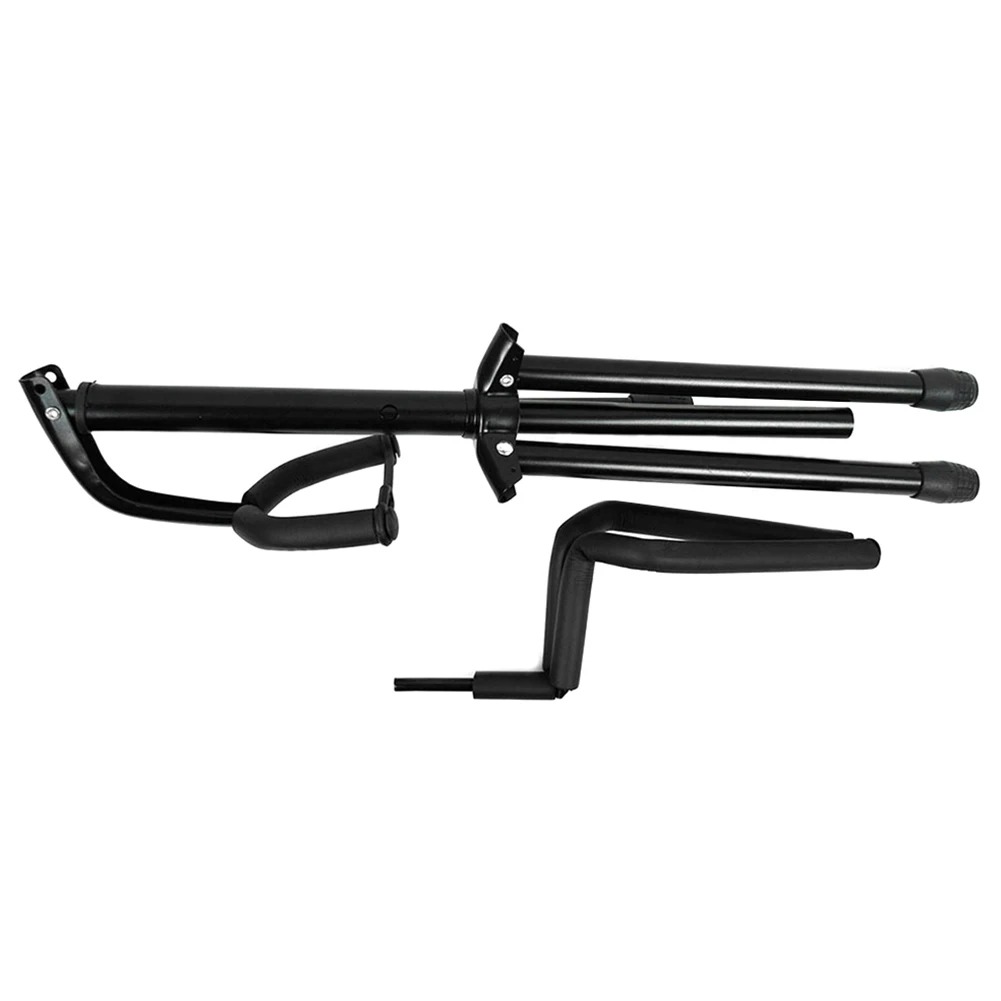 Vista completa del Soporte de Guitarra Plegable de Metal - Seguro y Ajustable