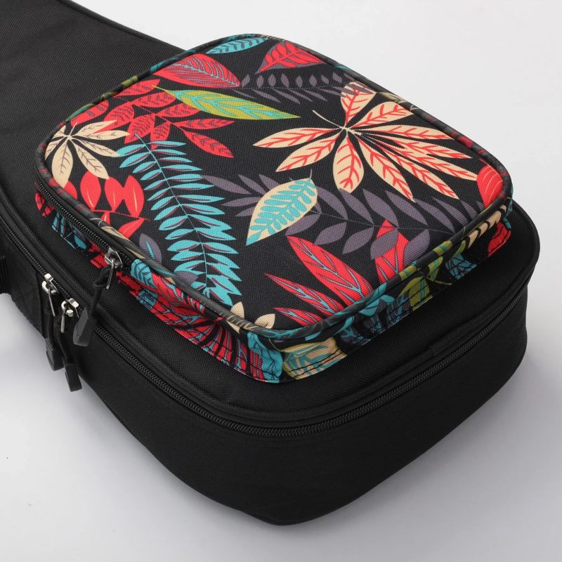 Vista del bolsillo central de la funda para ukelele 'Jungle Vibrante