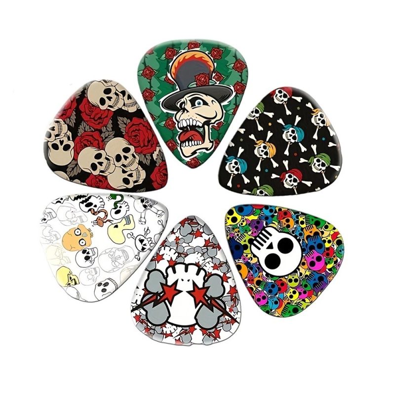 Detalles del Lote de 6 Púas de Guitarra del Festival de Calaveras