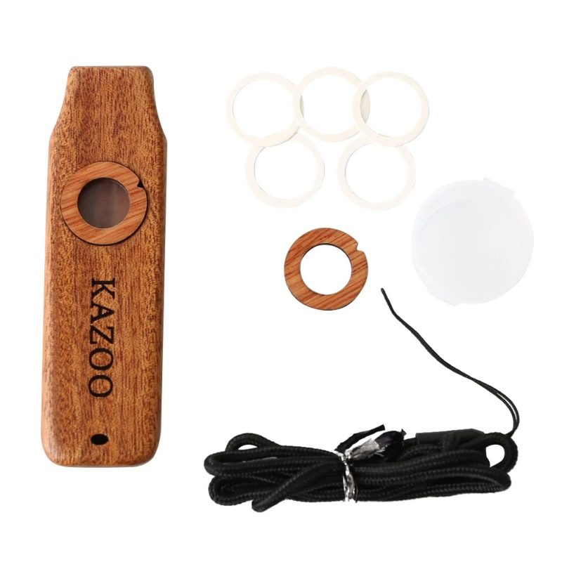 Kazoo de Madera con Melodía Rústica - estilo cuadrado