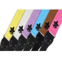 Correa de guitarra de algodón con anillo de suspensión en forma de estrella - ¡6 colores a elegir!