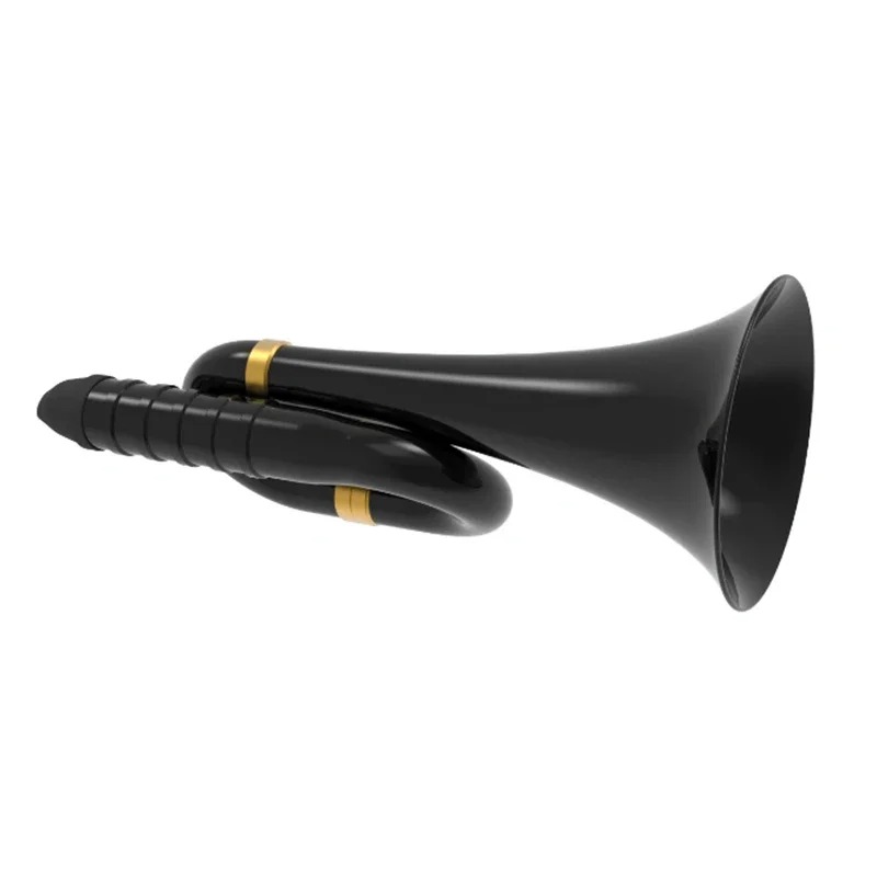 Vista completa de las dimensiones del Kazoo Profesional de Metal Negro Latón