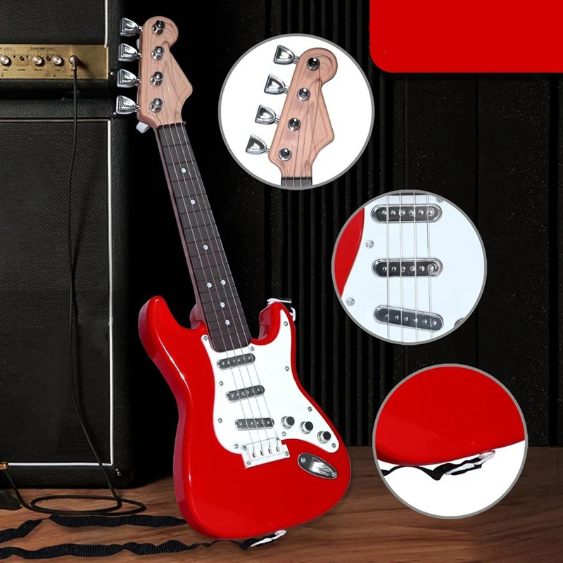 Detailed Magnificent red electric guitar for children - 43 cm