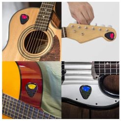 Detalles del Porta-Púas de Guitarra - Agarre Compacto Autoadhesivo - Compacto y colorido