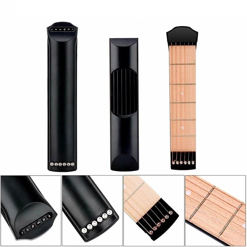 Complete details of the Mini training guitar neck - 6 frets, portable, silent
