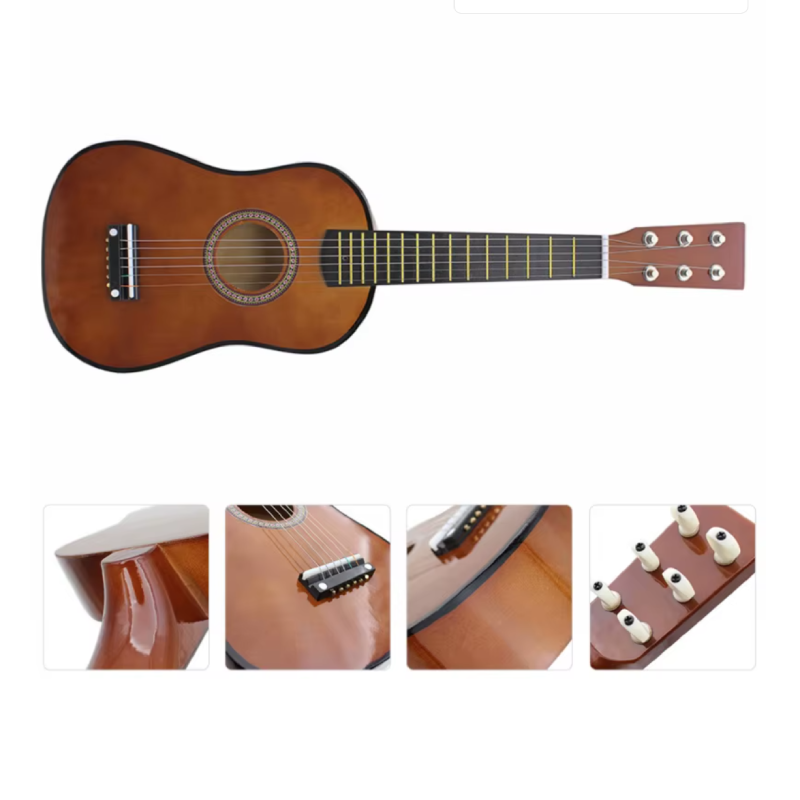 Detalles completos de la guitarra acústica Folk para niños de 58 cm 'Clásica Elegante