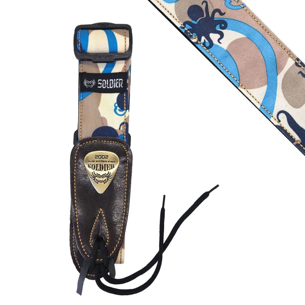 Detalles completos de la Correa de Guitarra Táctica Vortex Azul