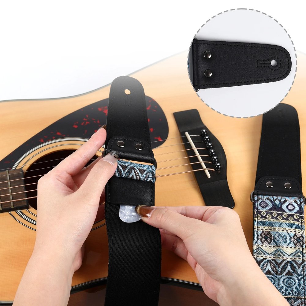 Detalles completos de la Correa de Guitarra Vintage 'Geometría Fría