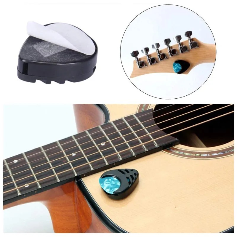 Vollständige Details des selbstklebenden, kompakten Gitarren-Plektrumhalters