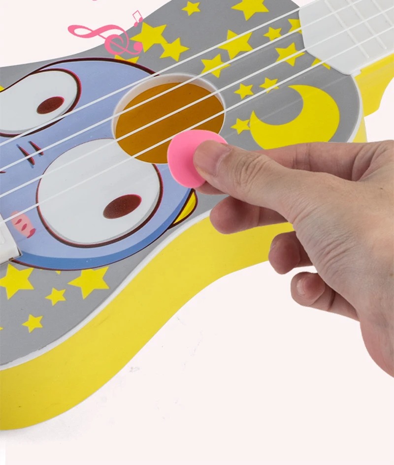 Detalles de la Guitarra para Niños con Animales Lindos - Luna y Búho Estrellado