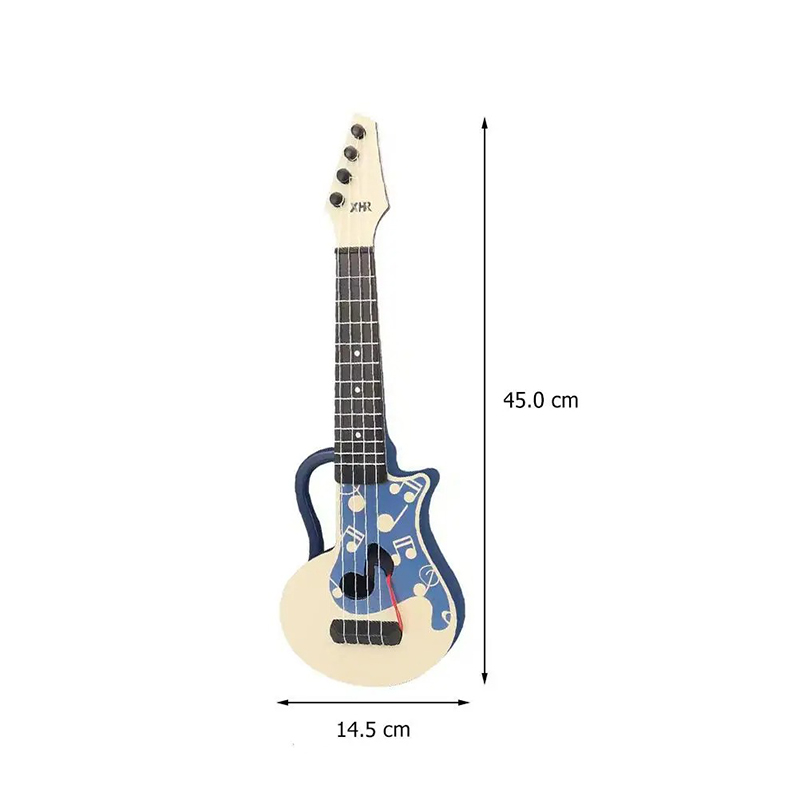 Dimensiones de Guitarra para Niño Modelo Azul con Notas Divertidas