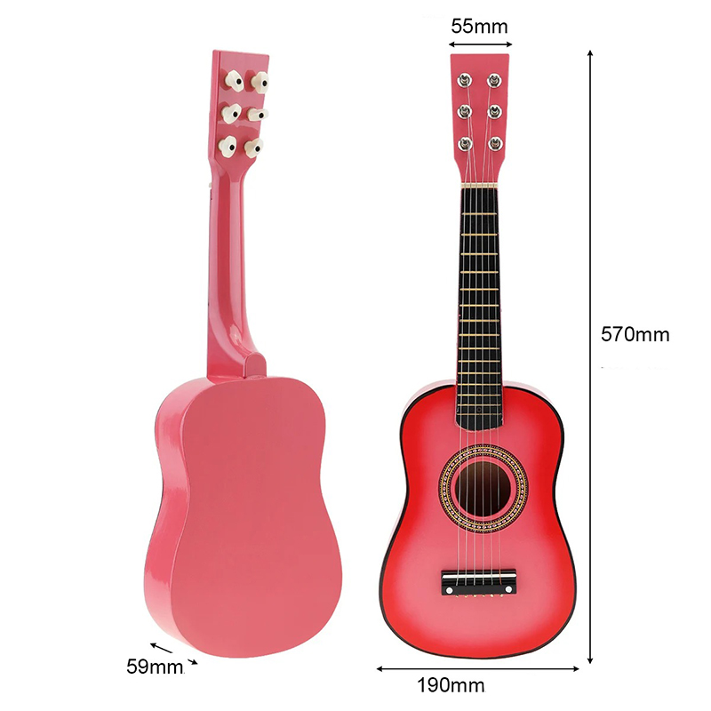 Trío de Guitarras Infantiles en Armonía de Color Rosa de 58 cm