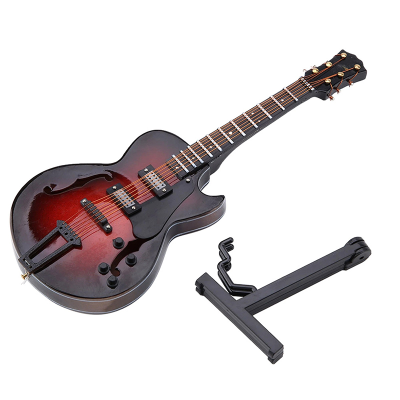 Guitarra Miniatura 'Jazz de Terciopelo Rojo