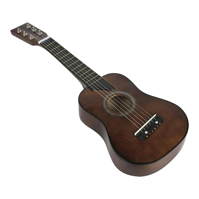 Guitarra acústica para niños de madera de tilo color café