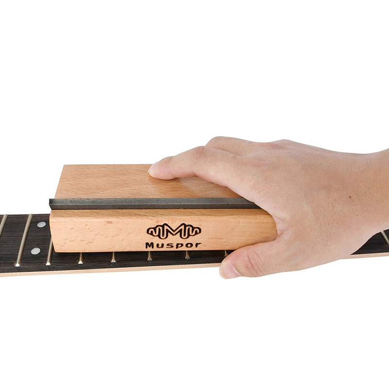 Herramienta de Luthier 2-en-1 para Guitarra - Bloque de Madera con Ángulos de 35° y 90° para Pulido y Mantenimiento de Trastes