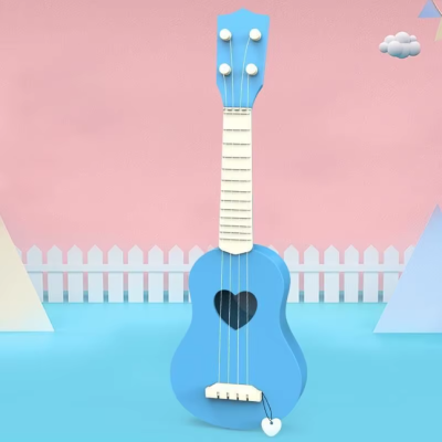Pequeña guitarra para niños, adecuada para niña o niño - color azul