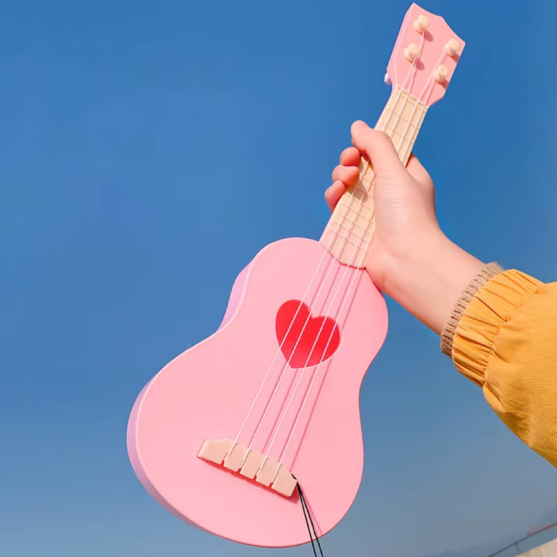 Pequeña guitarra para niños, adecuada para niña o niño - color rosa