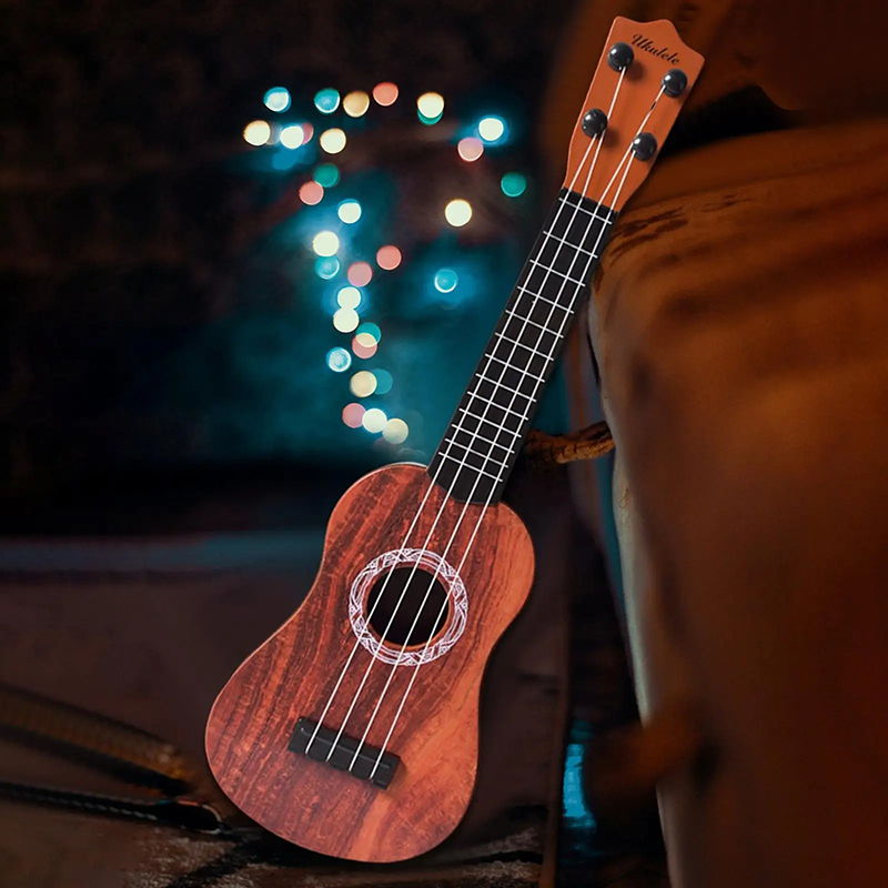 Vista detallada de un ukelele para niños