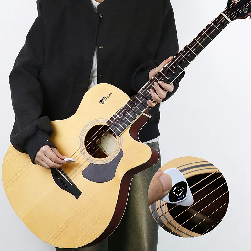 Vista general del Afinador Púa 2-en-1 - Afinador de Temperamento de 12 Tonos para Guitarra y Ukelele