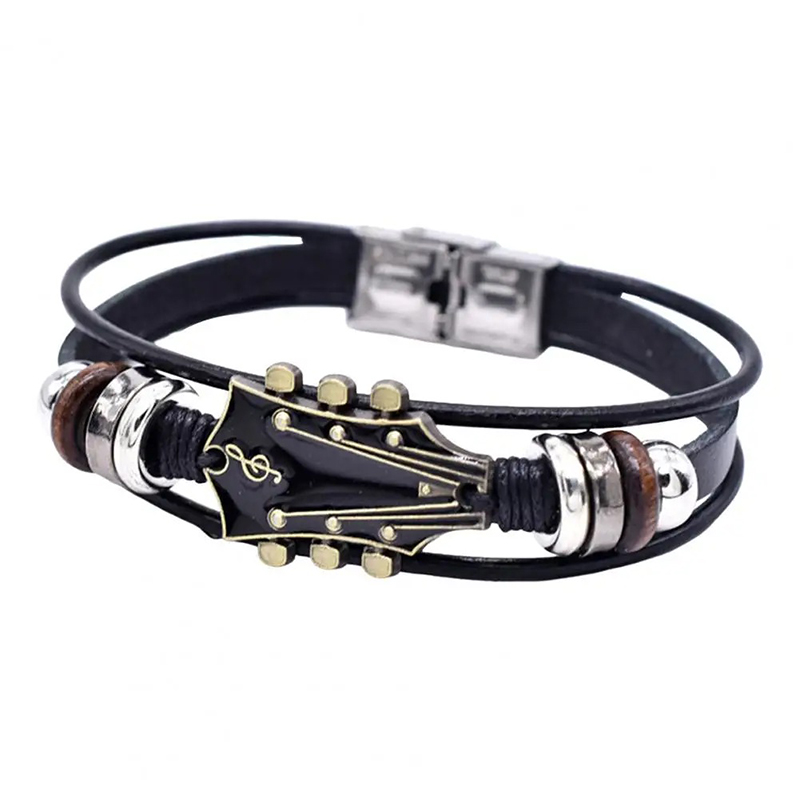 Pulsera de Guitarra - Clavijero de Rock "Acordes Cromáticos" de Color Negro