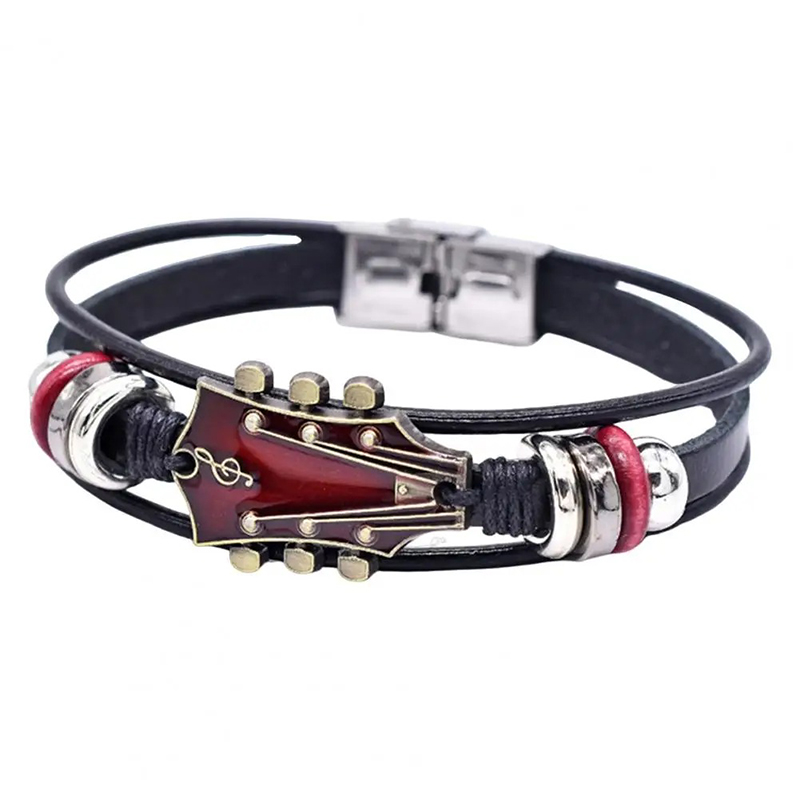Pulsera de Guitarra - Clavijero de Rock "Acordes Cromáticos" de Color Rojo