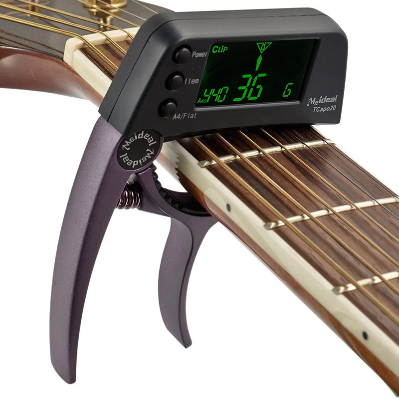 Capodastro Afinador LCD Modelo Clip & Tune Versátil Color Café