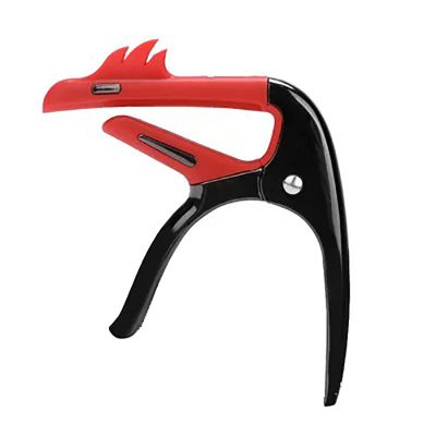 Diseño de Capo de Guitarra de Flamenco Rosa - Ajuste de Metal + 3 Púas de Regalo en Color Rojo