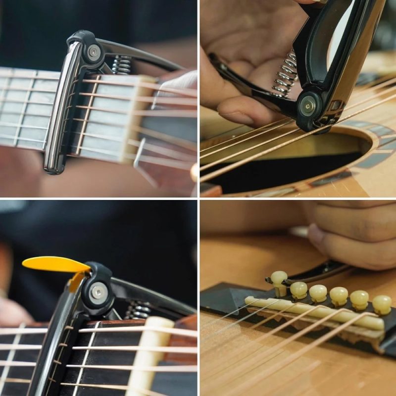 Detalles del Capo de Guitarra con Resorte - Metal Ultra Resistente Estilo Clásico