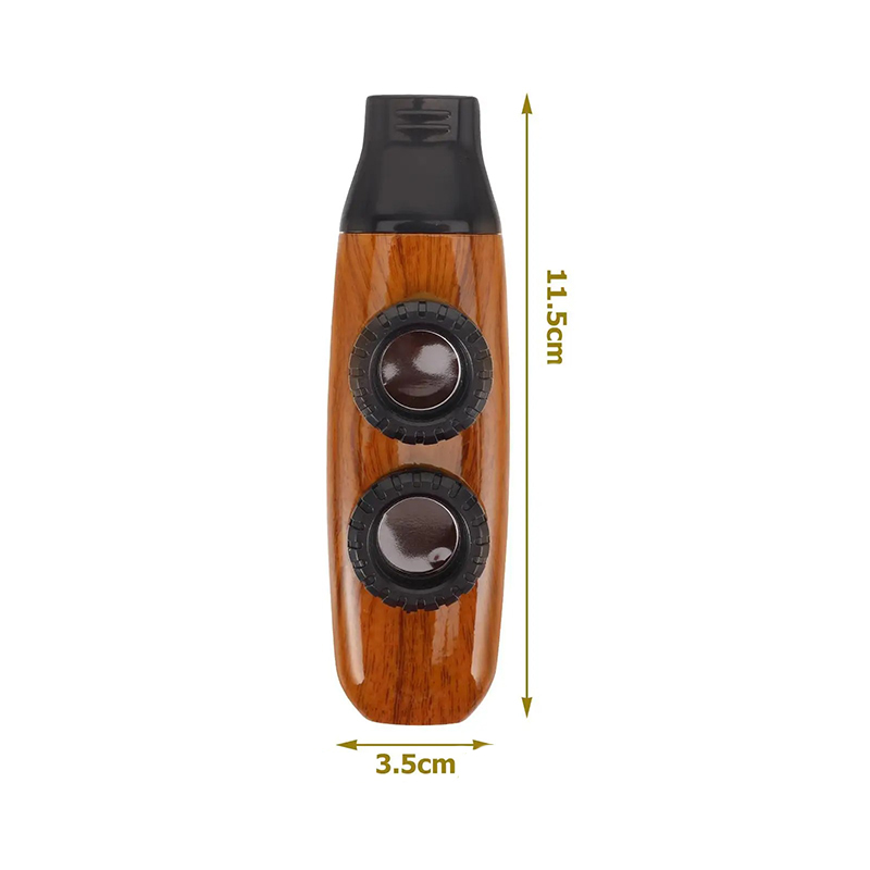 Dimensiones de Kazoo con Diseño de Madera Vintage - Efectos Sonoros Múltiples
