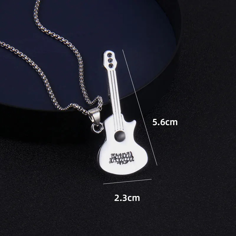 Dimensiones del Colgante de Guitarra Rock Acoustica Plateada
