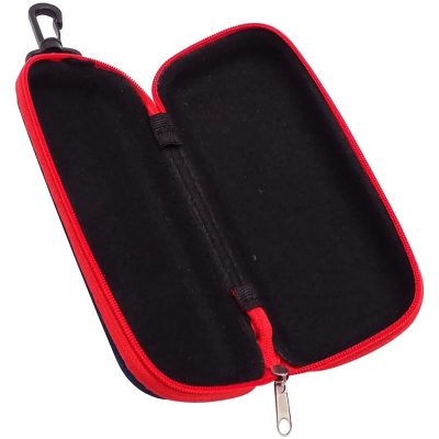 Estuche Rígido para Kazoo - Funda de Transporte Antigolpes con Mosquetón de Color Rojo