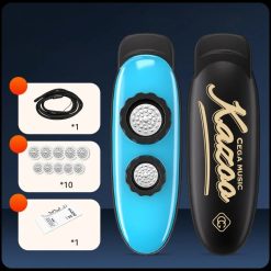 Tubo de Bivibrato Kazoo Único con Doble Resonancia (Sonido Rico y Vibrante) - ideal para aficionados Color azul