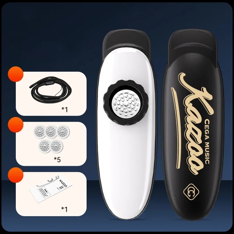 Kazoo Clásico Tubo Único con Sonido Puro (Sonido Claro y Minimalista) - ideal para principiantes Color Blanco