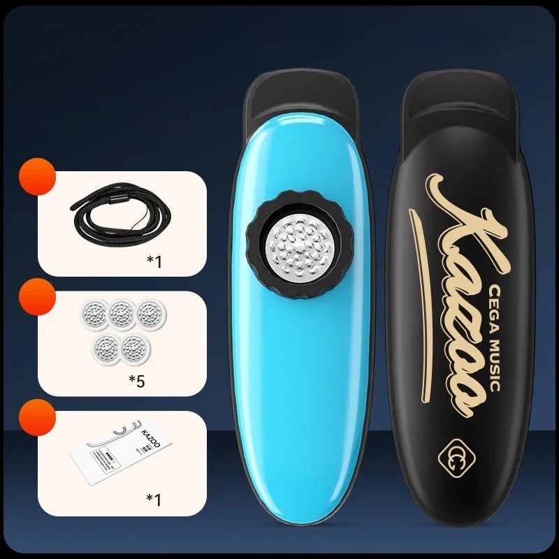 Kazoo Clásico de Tubo Único con Sonido Puro (Sonido Claro y Minimalista) - ideal para principiantes Color Azul