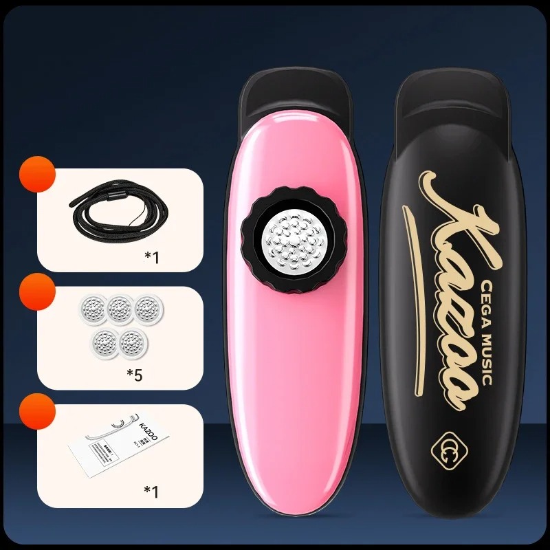 Kazoo Clásico de Tubo Único con Sonido Puro (Sonido Claro y Minimalista) - ideal para principiantes Color Rosa
