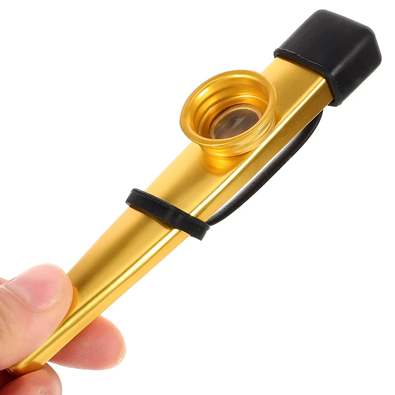 Lote de 6 Kazoos de Metal con Destellos Dorados y Plateados (Clásicos con Sonido Claro y Brillante) - ideal para escuelas