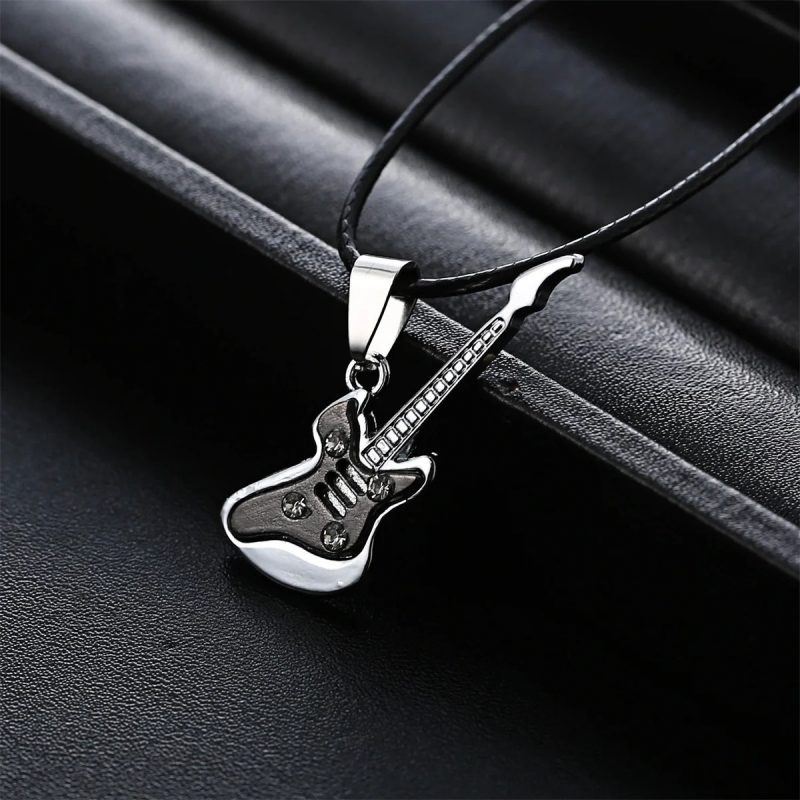 Magnífico Colgante de Guitarra Rock 'Crystal Jam' - colores Plata