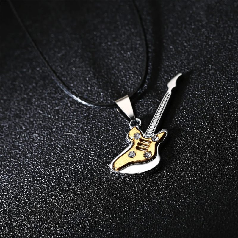 Magnífico Colgante de Guitarra Rock 'Crystal Jam' - colores Oro