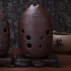 Magnífico Xun de Cerámica de 10 Agujeros (埙) Espíritu de la Tierra - Doble Cavidad - Tono F o G